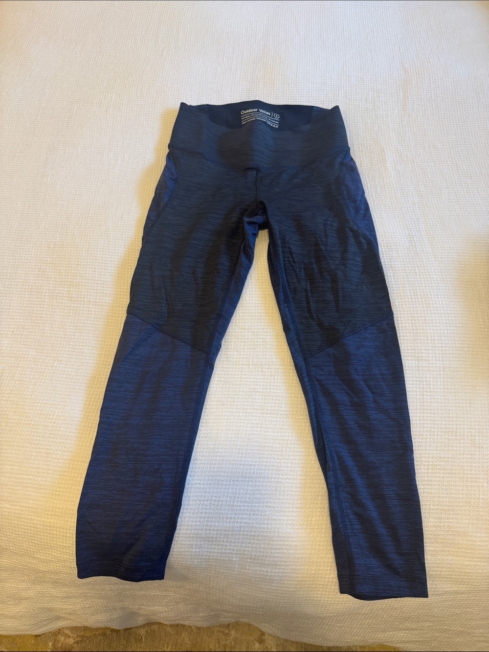 Outdoor Voices Navy and Black Performance Leggings